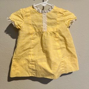 Yellow Vintage Gingham Easter Dress - 0-3 months